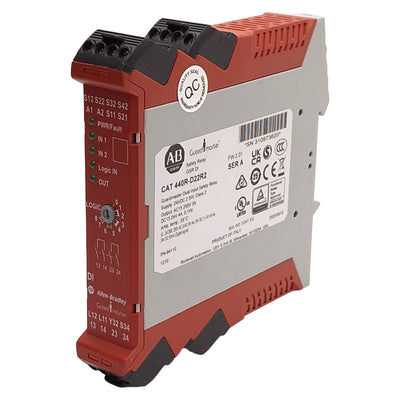 Used Allen Bradley 440R-D22R2 GSR DI Guardmaster Dual Input Safety Relay, 24VDC 2.5W