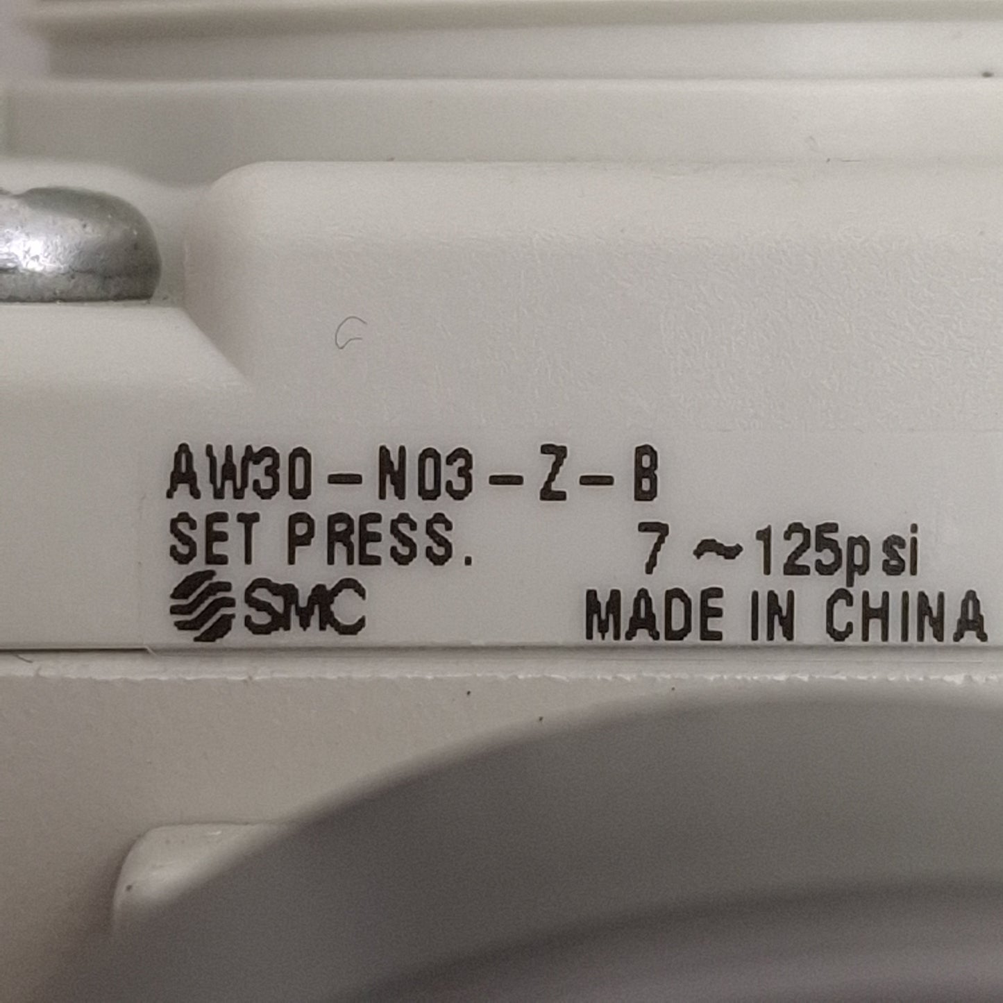 Used SMC AW30-N03-Z-B Pneumatic Filter Regulator, 5µm, 7-125psi Set, 3/8in NPT Ports