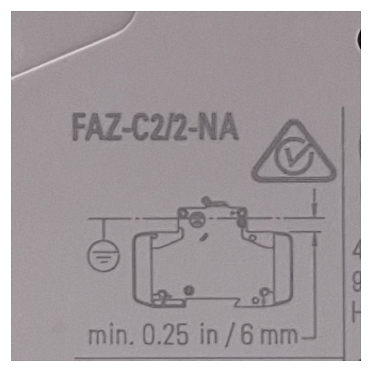 Used Eaton FAZ-C2/2-NA Circuit Breaker 2-Pole, 2A, 277/480VAC, DIN Rail Mount