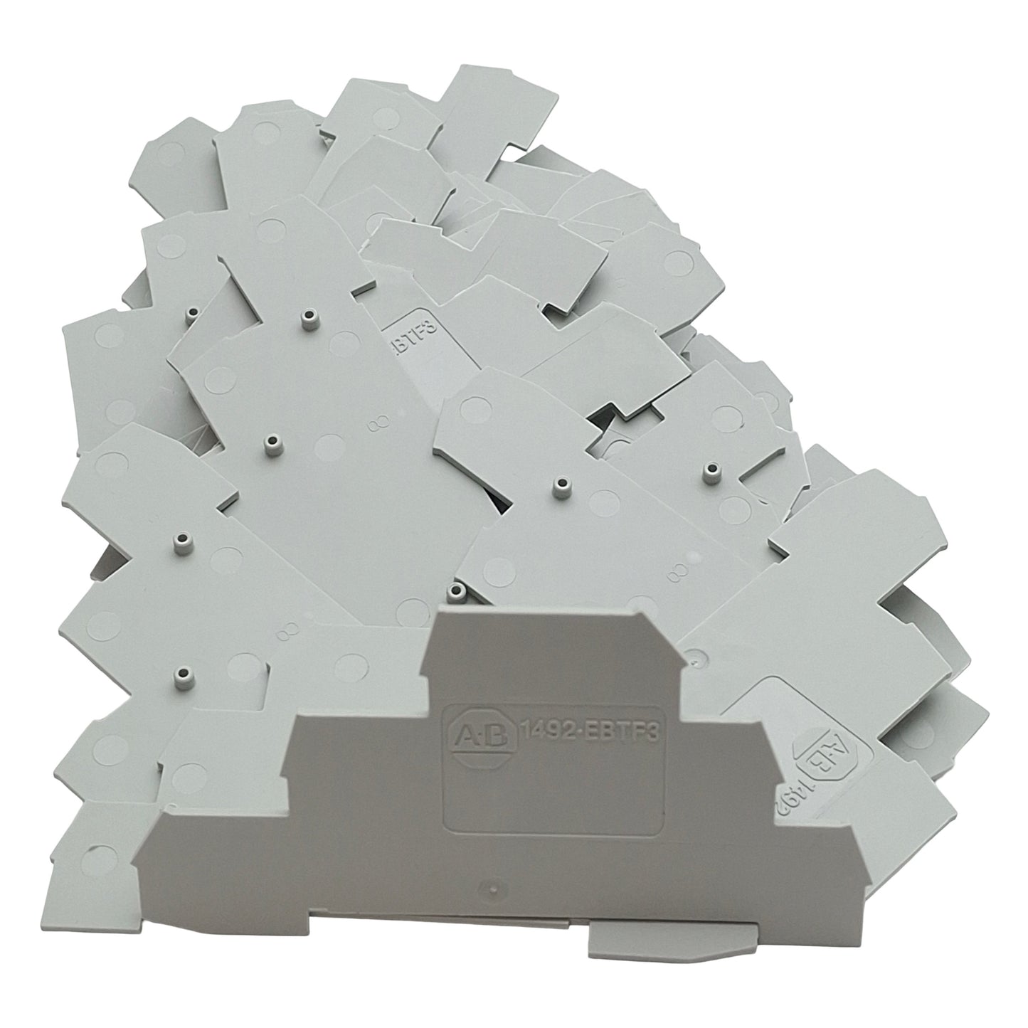 New Lot of 34 Allen Bradley 1492-EBTF3 Terminal Block End Barrier, Gray