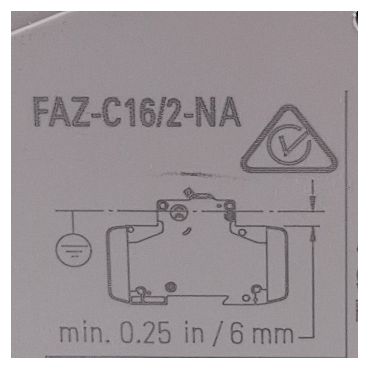 Used Eaton FAZ-C16/2-NA Circuit Breaker 2-Pole, 16A, 277VAC, DIN Rail Mount