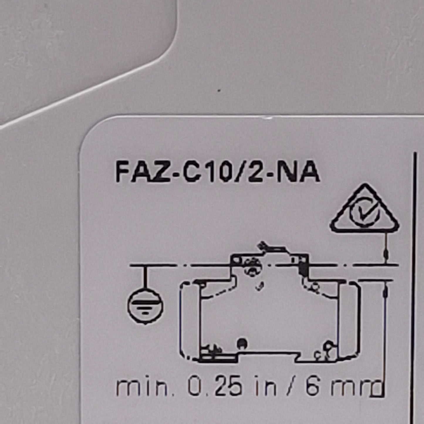 Used Eaton FAZ-C10/2-NA Thermal Magnetic Circuit Breaker 10A, 2-Pole, 277/480VAC
