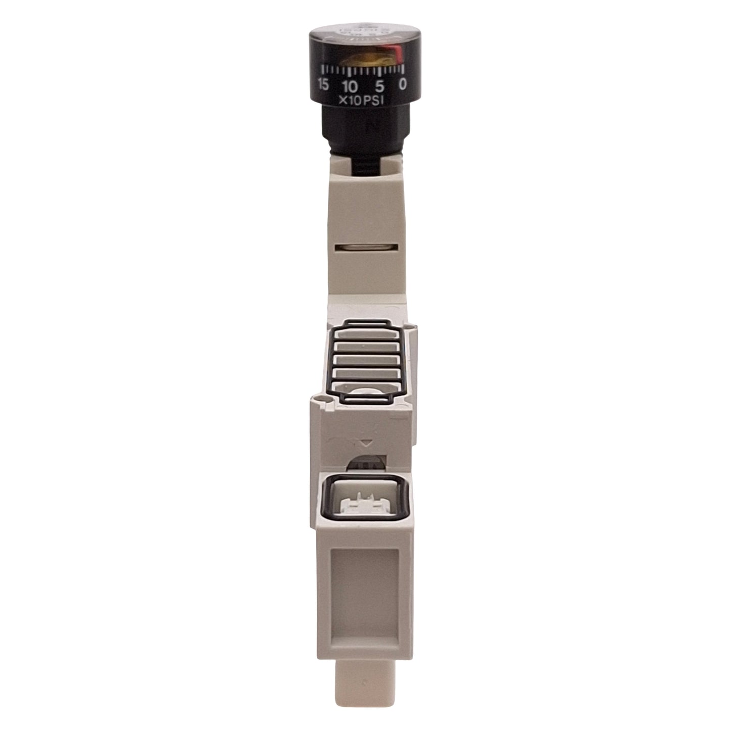 Used SMC SY30M-N5-A1 Interface Regulator w/ Gauge, SY3000, Odd Station, 14-100psi Set