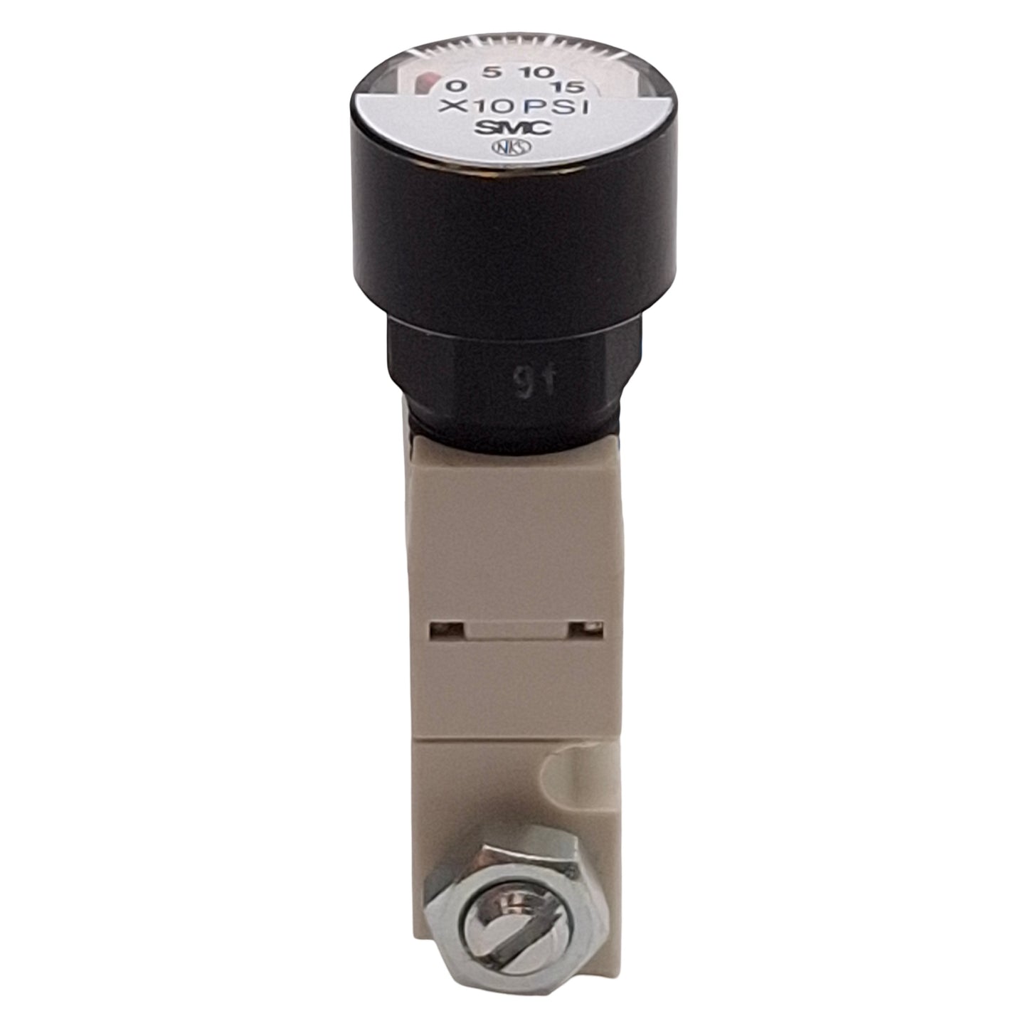 Used SMC SY30M-N5-A1 Interface Regulator w/ Gauge, SY3000, Odd Station, 14-100psi Set