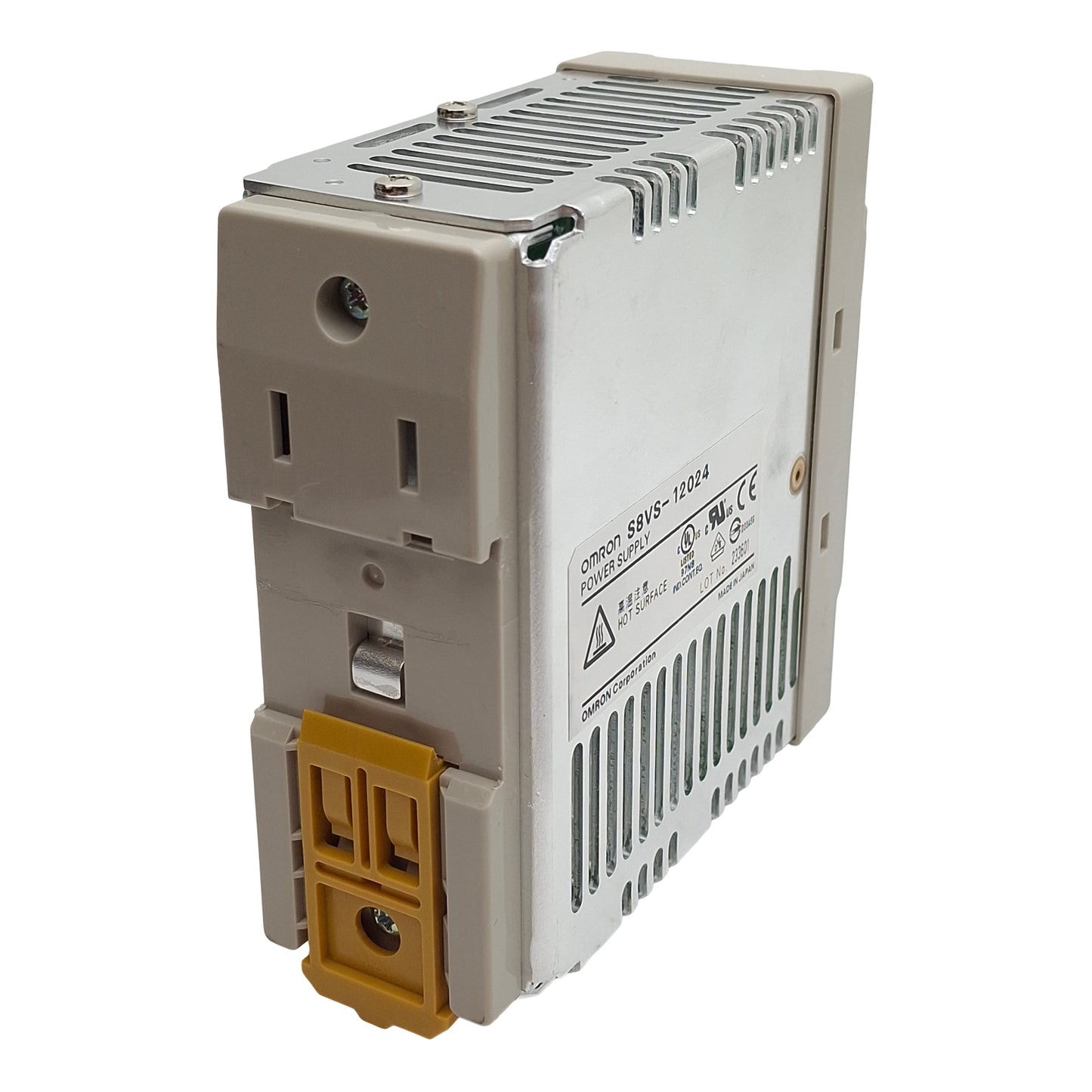 Used Omron S8VS-12024 Power Supply, 100-240VAC In, 5A 24VDC Out, DIN Rail