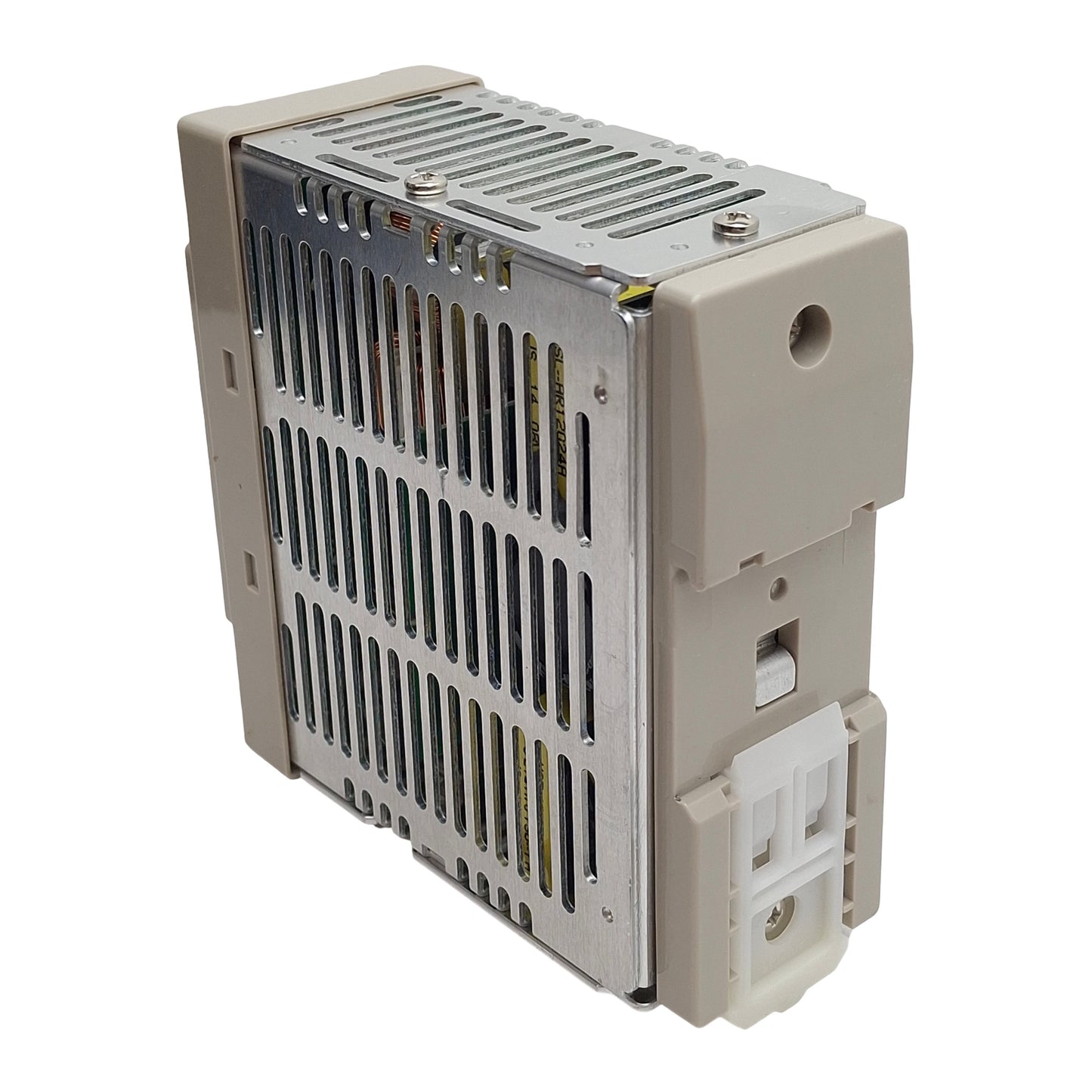 Used Omron S8VS-12024/ED2 Power Supply, 100-240VAC In, 5A 24VDC Out, DIN Rail