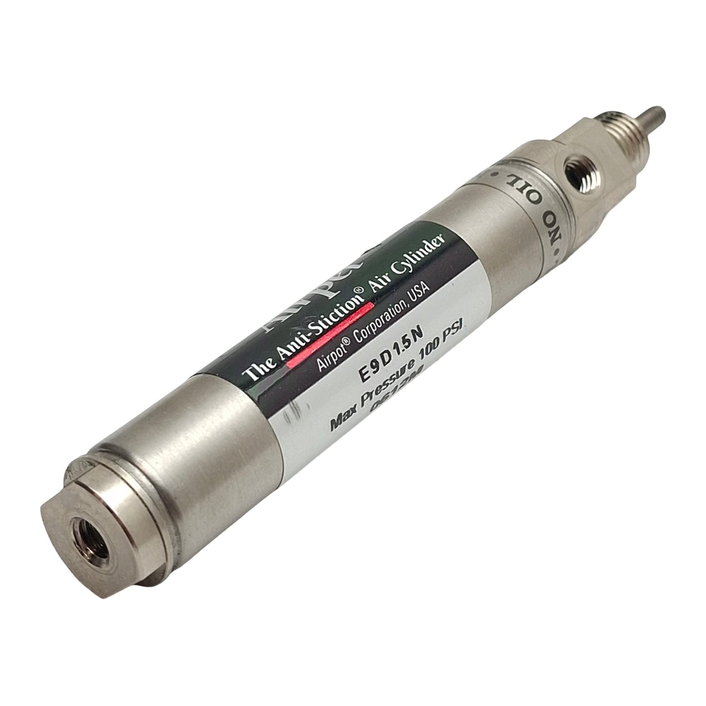 Used Airpot E9D1.5N Airpel Pneumatic Cylinder ø0.366in Bore, 1.5in Stroke, M5, 100psi