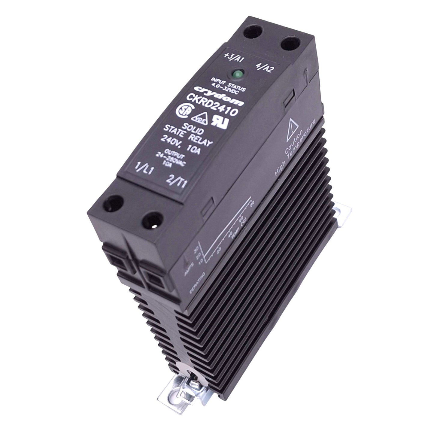 Used Crydom CKRD2410 Solid State Relay, SPST-NO, 4-32VDC In, 24-280VAC 10A Out