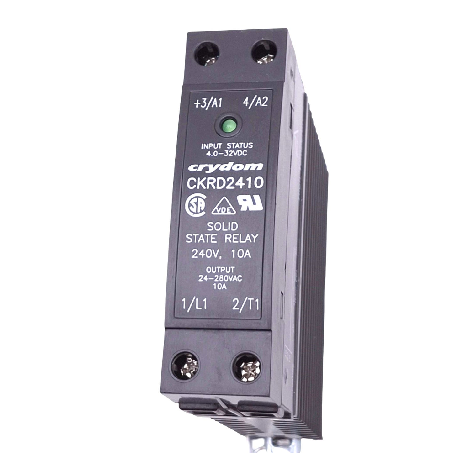 Used Crydom CKRD2410 Solid State Relay, SPST-NO, 4-32VDC In, 24-280VAC 10A Out