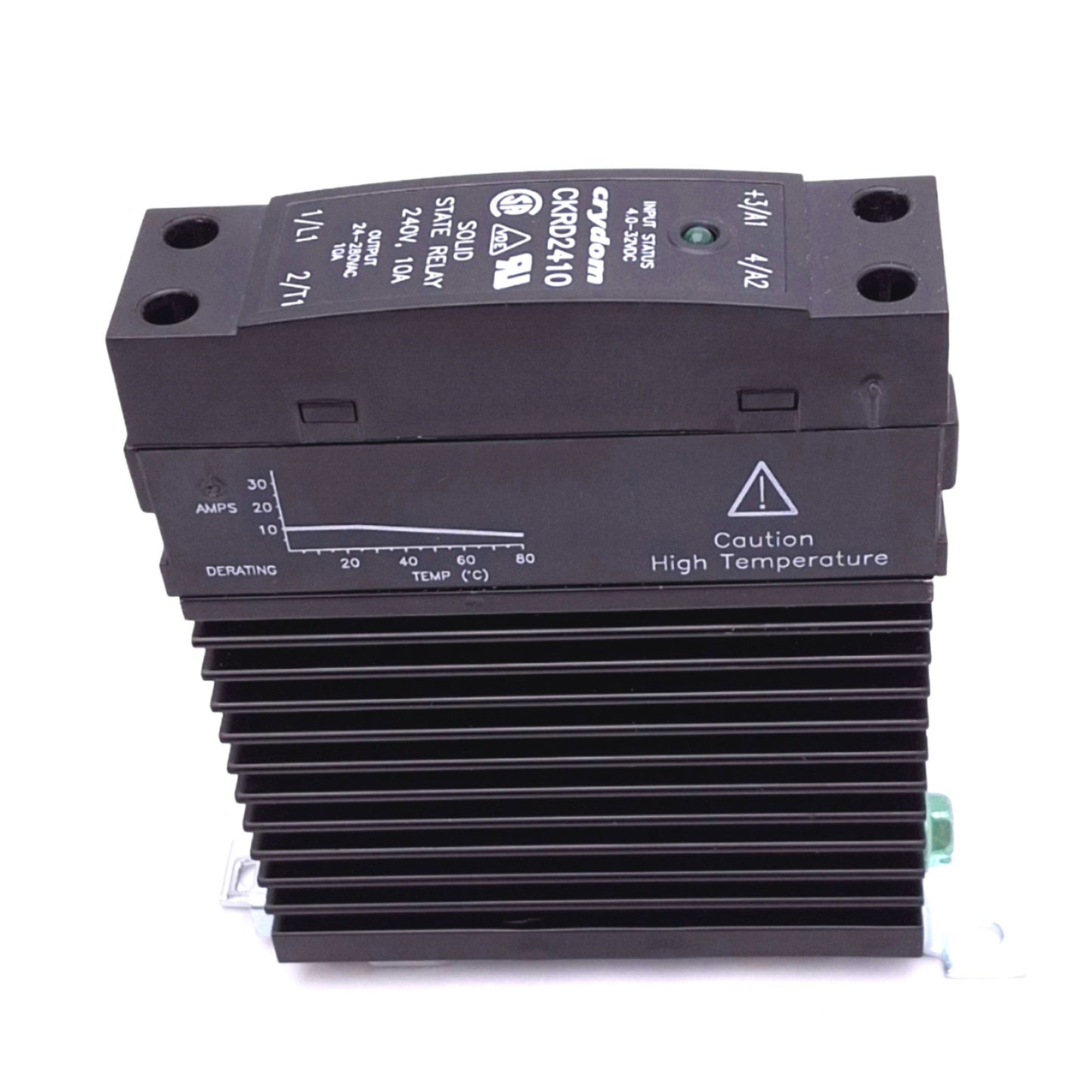 Used Crydom CKRD2410 Solid State Relay, SPST-NO, 4-32VDC In, 24-280VAC 10A Out