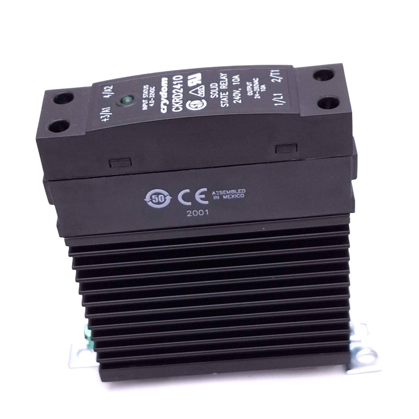 Used Crydom CKRD2410 Solid State Relay, SPST-NO, 4-32VDC In, 24-280VAC 10A Out