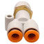 New – Open box Lot of 10 SMC KQ2U07-36S Branch Y Fitting, -0.1~1.0MPa, ø1/4in One-Touch, 3/8NPT