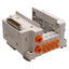 Used SMC SS5Y3-10F1-04D-N3D Manifold Base, 4-Station, ø5/32 One-Touch, DB25, DIN Rail
