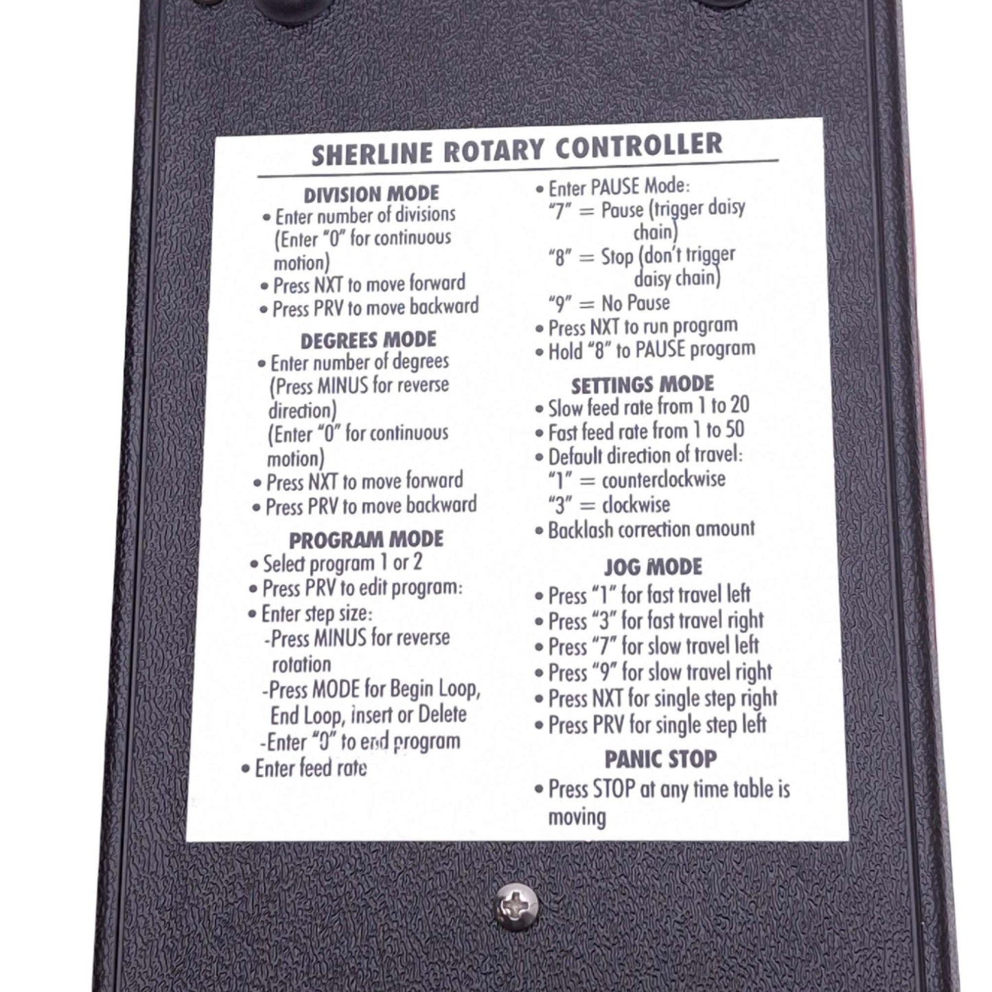 Used Sherline CNC Rotary Motion Controller Keypad for Rotary Table Motor Control