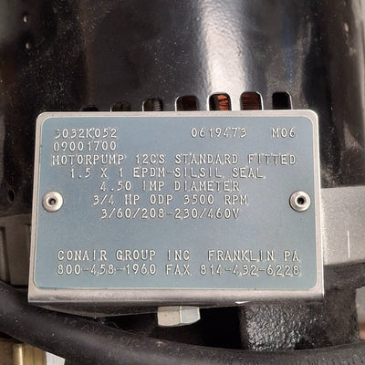 Used Conair Group CS12 Motor Pump/Heater, TW Series Thermolater, 3/4HP, 460V 3-Phase