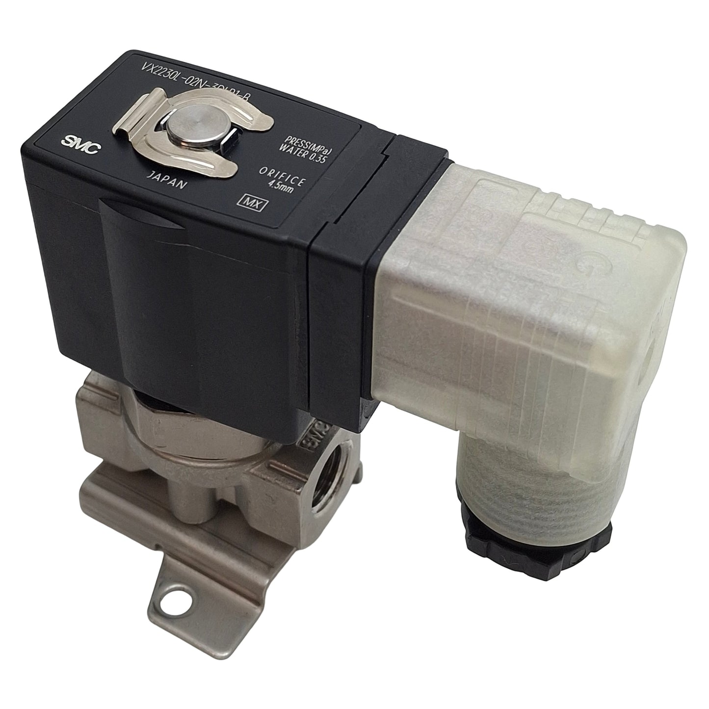 Used SMC VX2230L-02N-3DLR1-B Solenoid Valve, 2-Way 1/4in NPT, 0.35MPa 110/120VAC Coil