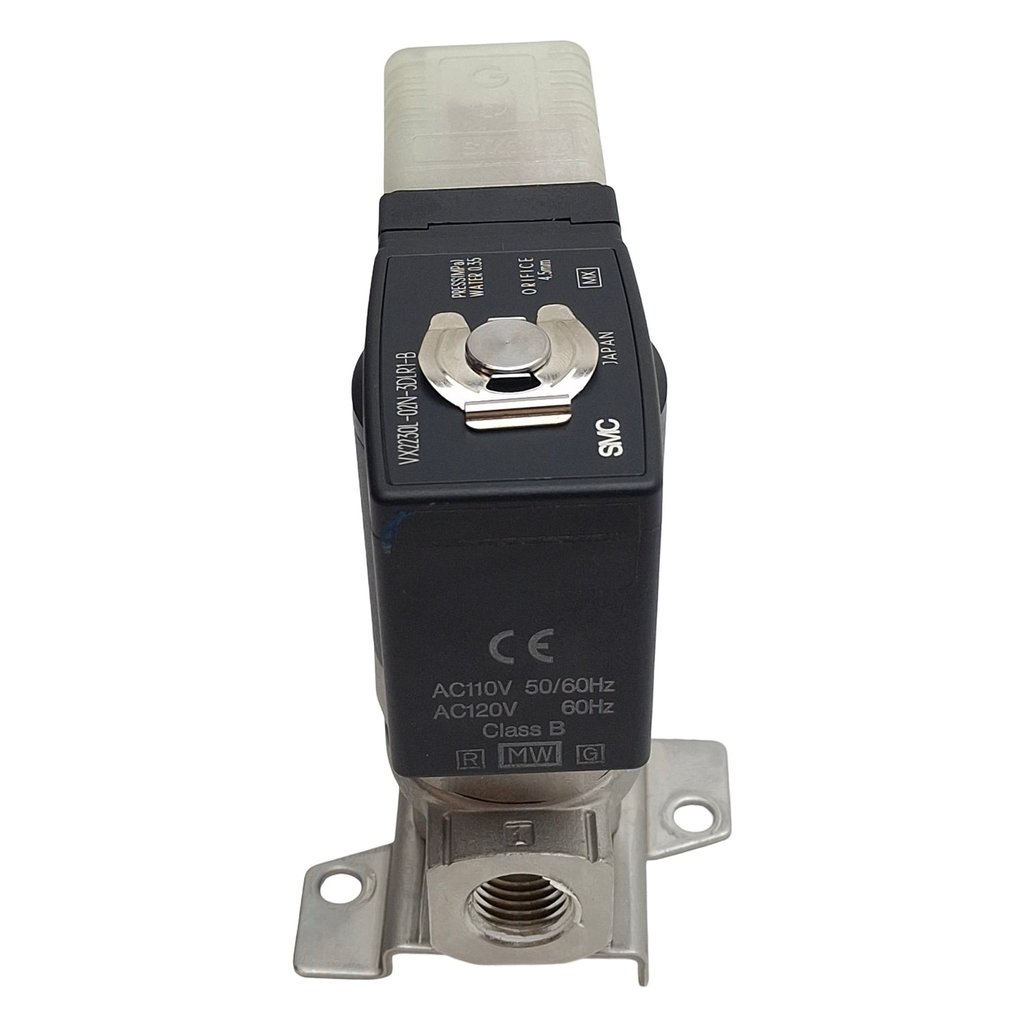 Used SMC VX2230L-02N-3DLR1-B Solenoid Valve, 2-Way 1/4in NPT, 0.35MPa 110/120VAC Coil