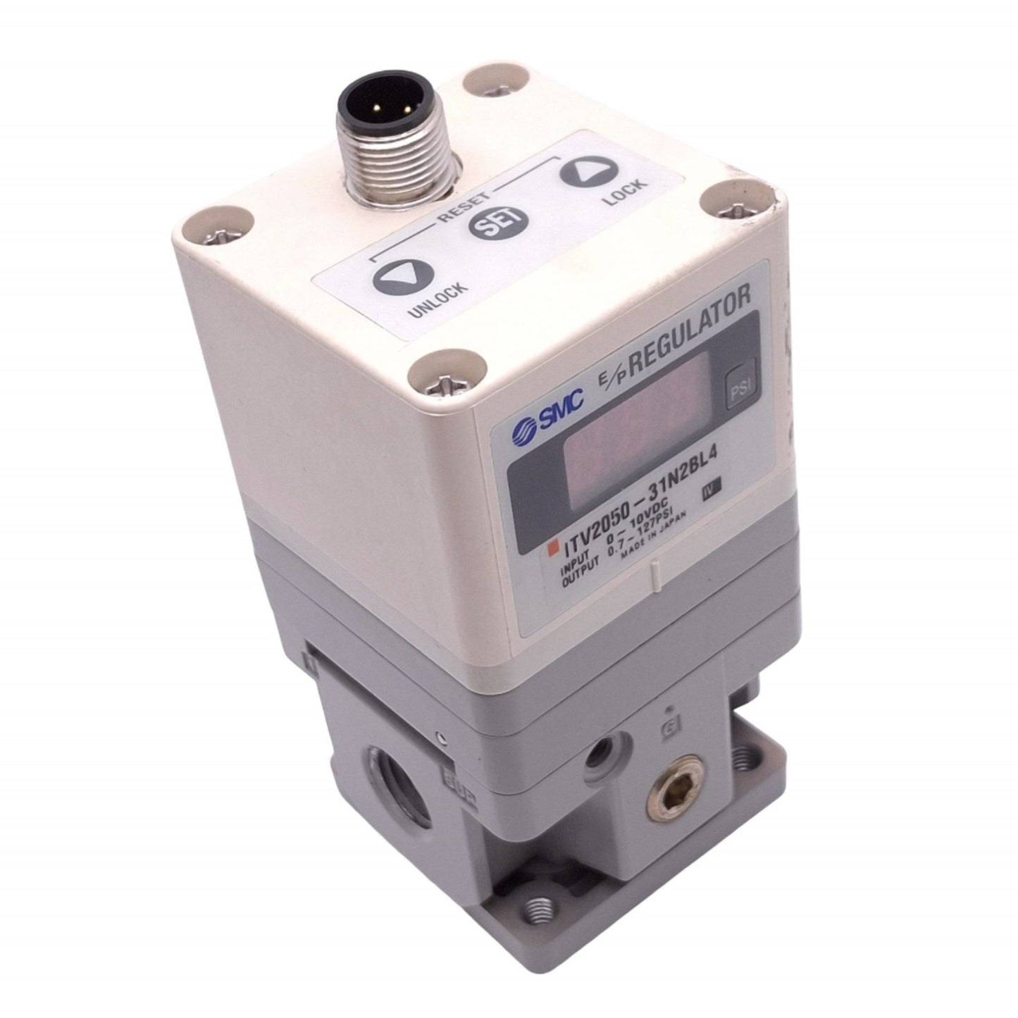 Used SMC ITV2050-31N2BL4 Electro Pneumatic Regulator, 0.7-127psi Set, 145psi Max