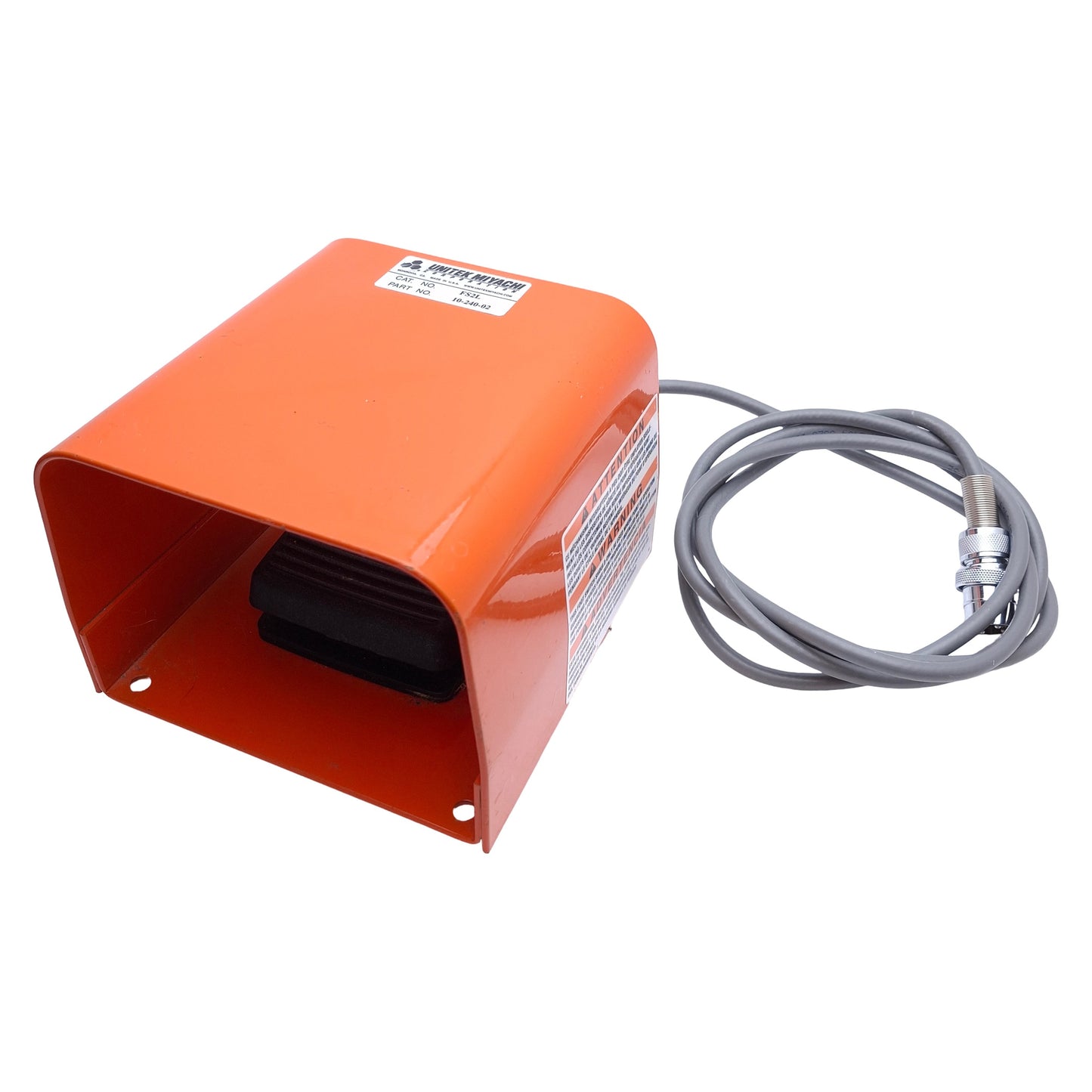 Used Unitek Miyachi 10-240-02 FS2L Two-Stage Foot Switch and Guard 6ft Cable, SPDT