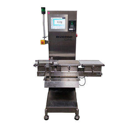 Used BIZERBA CWE 1500 Automatic Checkweigher 10-1500 Grams, 120/220VAC 5/3A 1-Ph