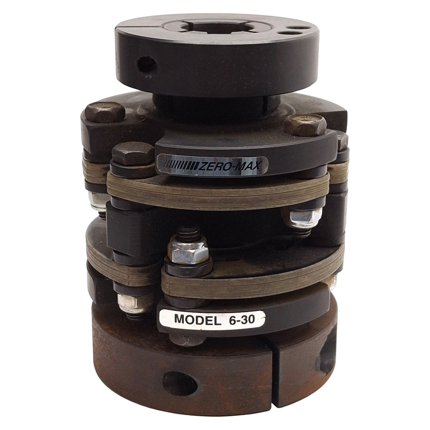 Used Zero Max 6P30C Double Flex Steel Composite Disc Coupling, ø3/4in & ø1in Bores
