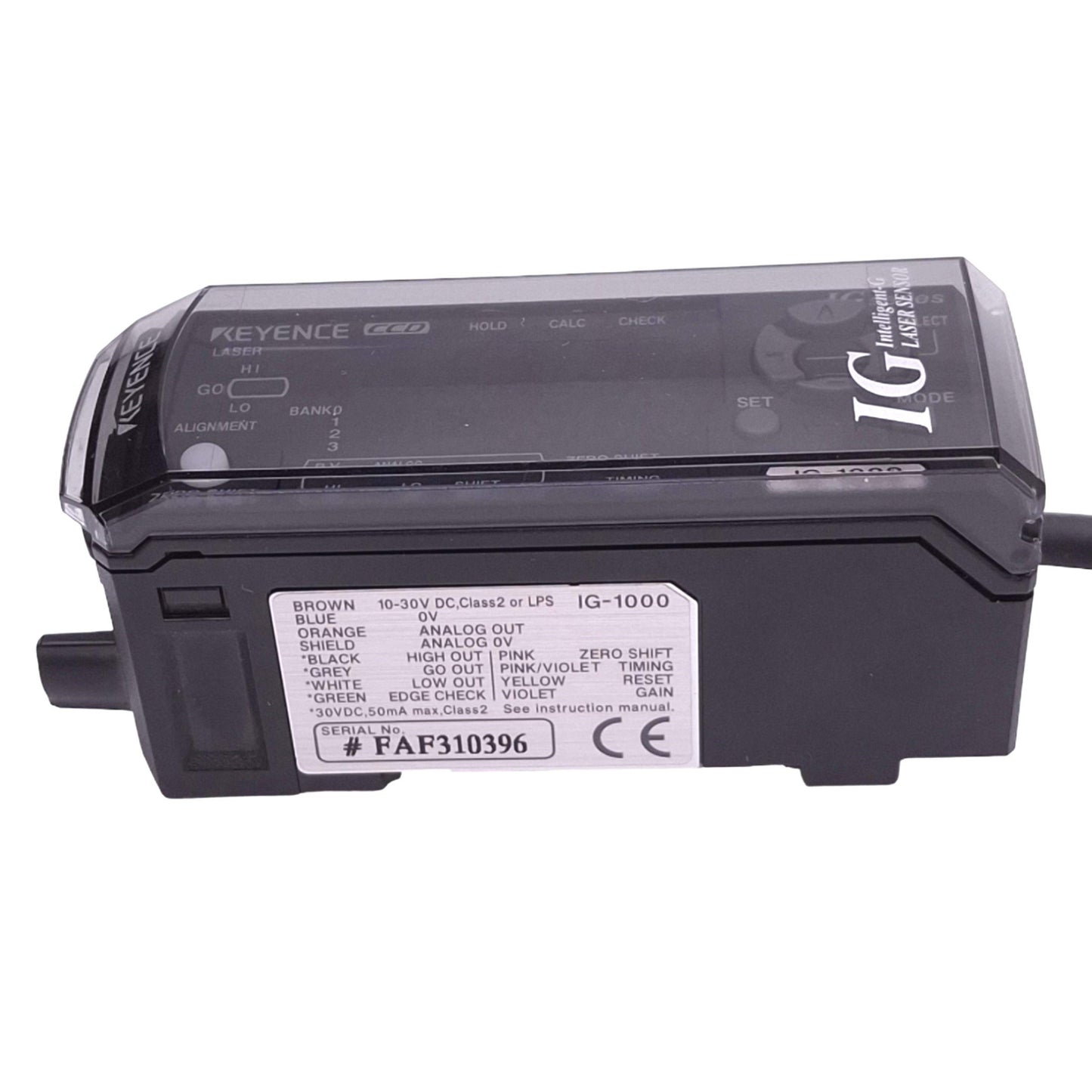 Used Keyence IG-1000 Laser Micrometer Amplifier Unit, 10-30VDC Input, 4-20mA Out