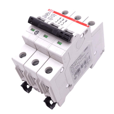 New ABB S203U-K4A Circuit Breaker, 3-Pole 4A, 240VAC Max, DIN Rail Mount