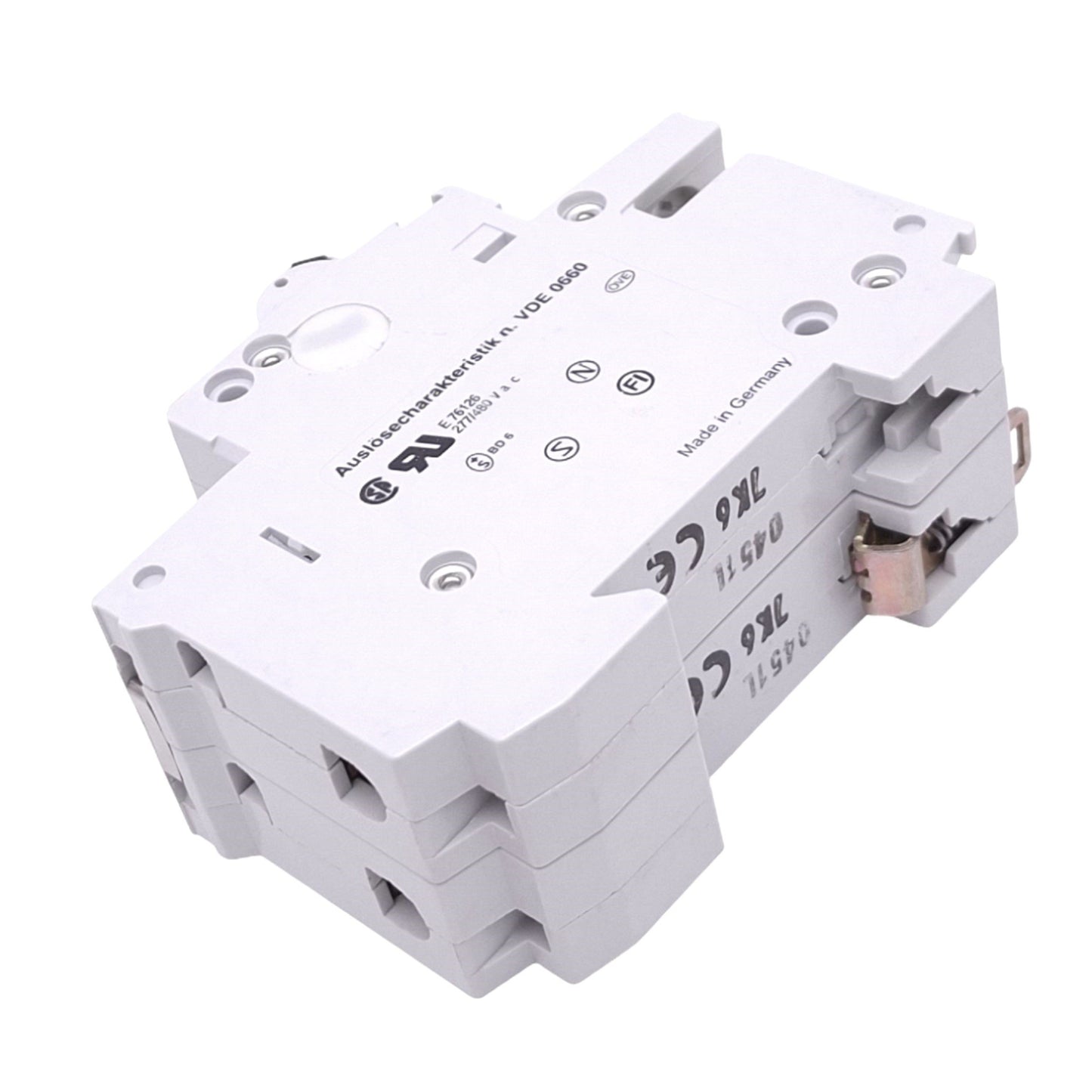 Used ABB S272-K6A Circuit Breaker, 2-Pole 6A, 277/480VAC Max, DIN Rail Mount