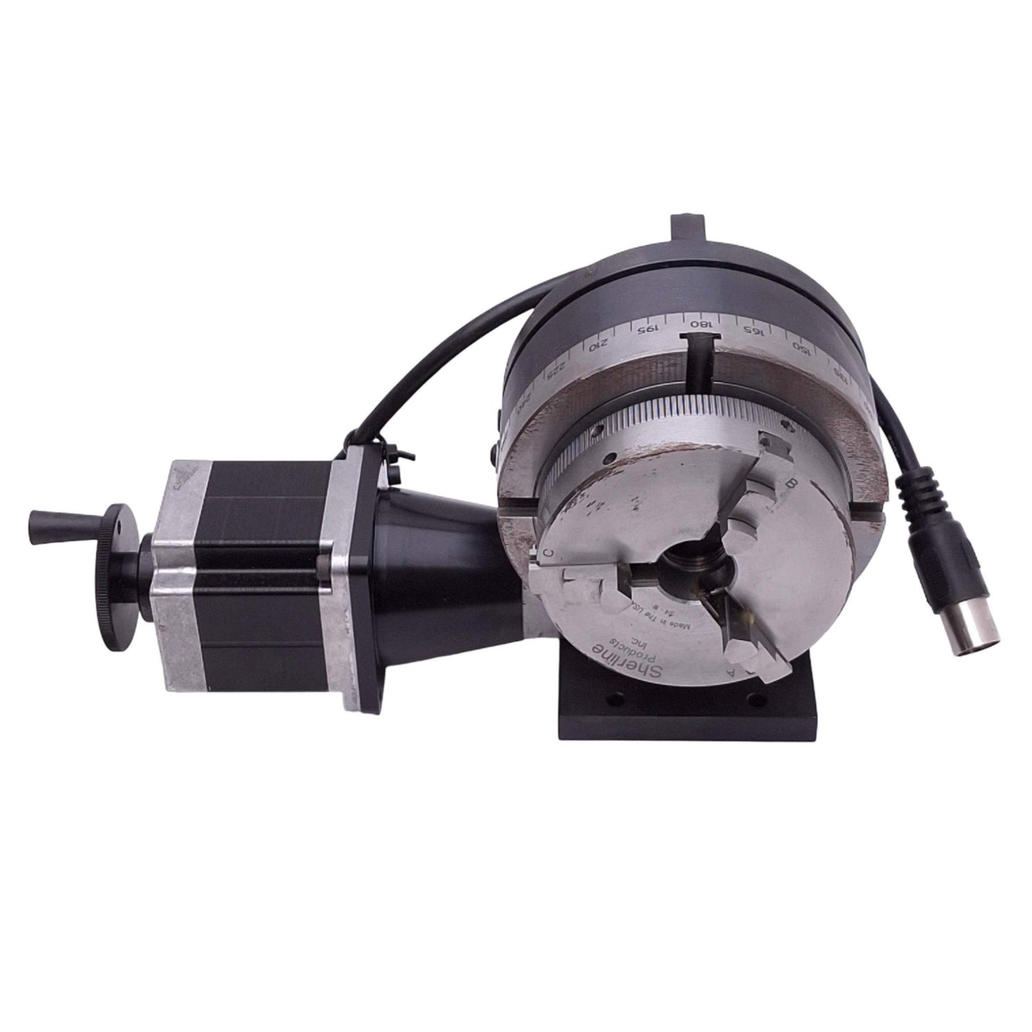 Used Sherline 8700-CNC Ready Rotary Table, ø4in, 72:1, 3/4-16 Chuck, 50lbs Max