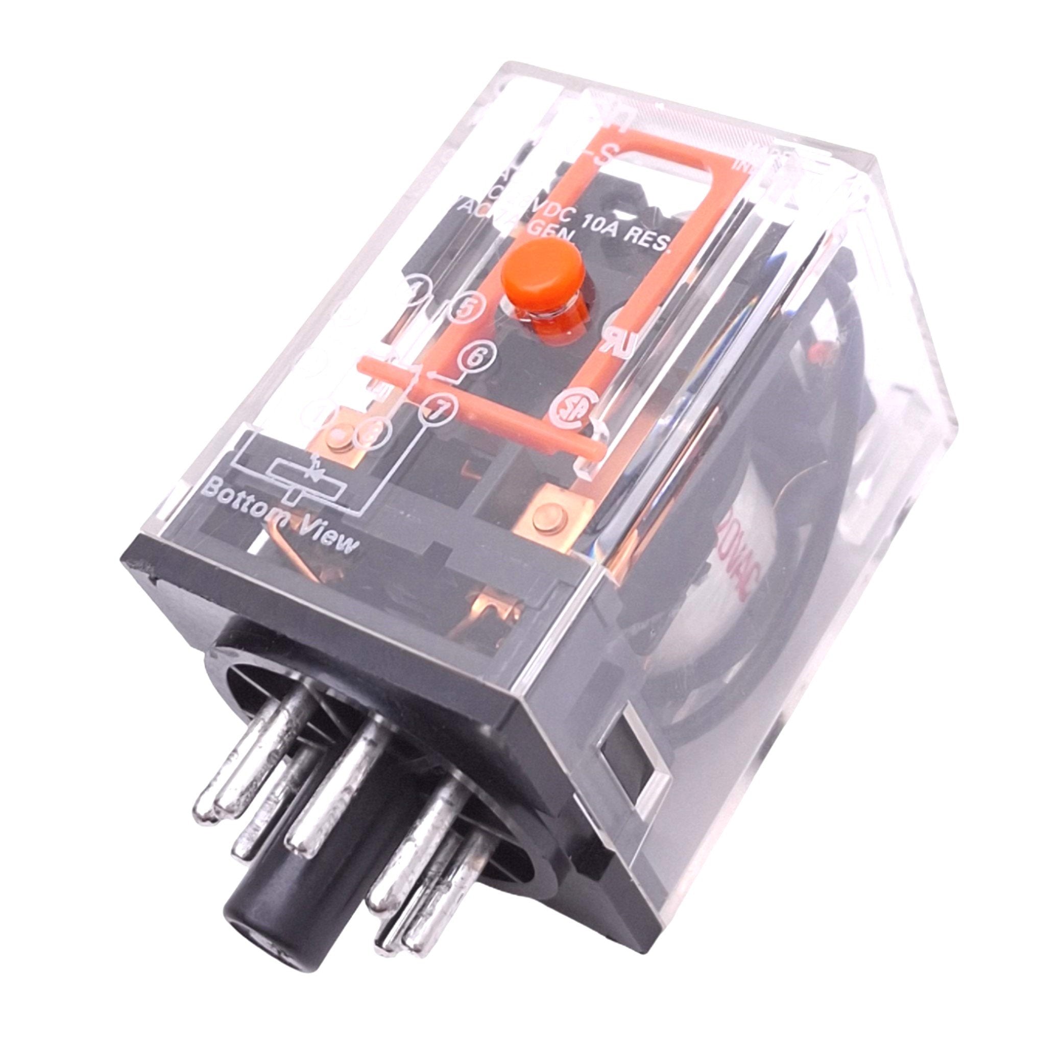 Omron MK2PN-S Ice Cube Relay, DPDT, 8-Pin Octal, 250VAC/28VDC Max, 120 ...