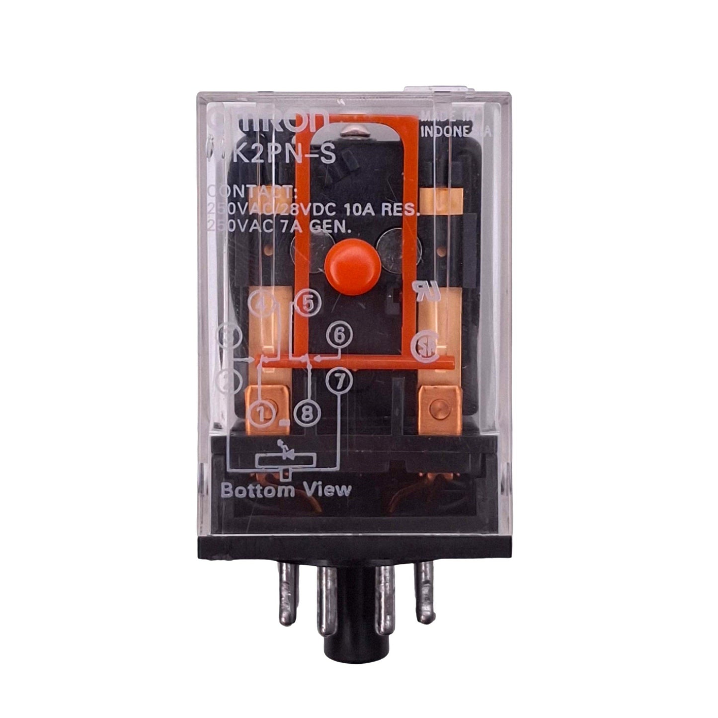 Used Omron MK2PN-S Ice Cube Relay, DPDT, 8-Pin Octal, 250VAC/28VDC Max, 120VAC Coil