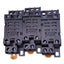 Used Lot of 3 Omron PTF08A-E Relay Sockets, 8-Pin Blade, 240VAC 15A Max, DIN Rail
