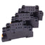 Used Lot of 3 Omron PTF08A-E Relay Sockets, 8-Pin Blade, 240VAC 15A Max, DIN Rail