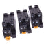 Used Lot of 3 Omron PTF08A-E Relay Sockets, 8-Pin Blade, 240VAC 15A Max, DIN Rail