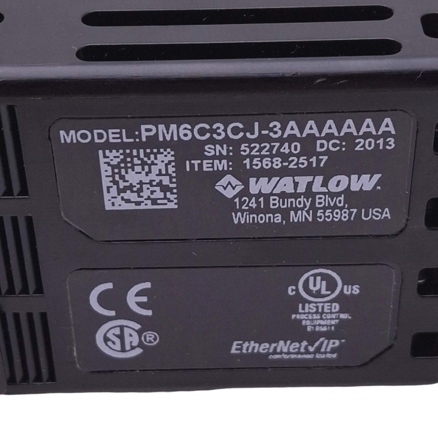 Used Watlow PM6C3CJ-3AAAAAA EZ-ZONE PID Temperature Controller, 15-36VDC/24VAC