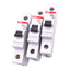 Used Lot of 3 ABB S271-K10A Circuit Breakers, 1-Pole 10A, 277/480VAC Max, DIN Rail