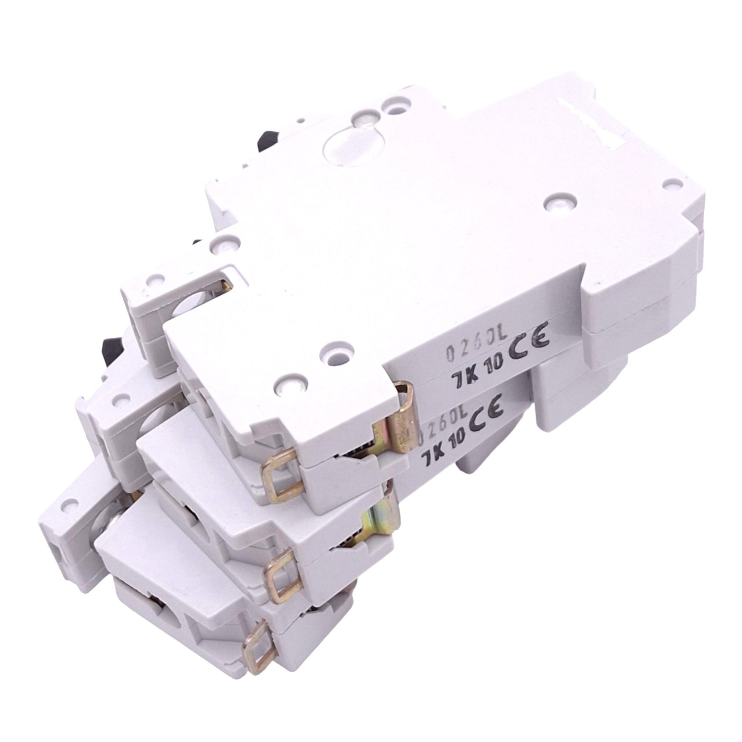 Used Lot of 3 ABB S271-K10A Circuit Breakers, 1-Pole 10A, 277/480VAC Max, DIN Rail