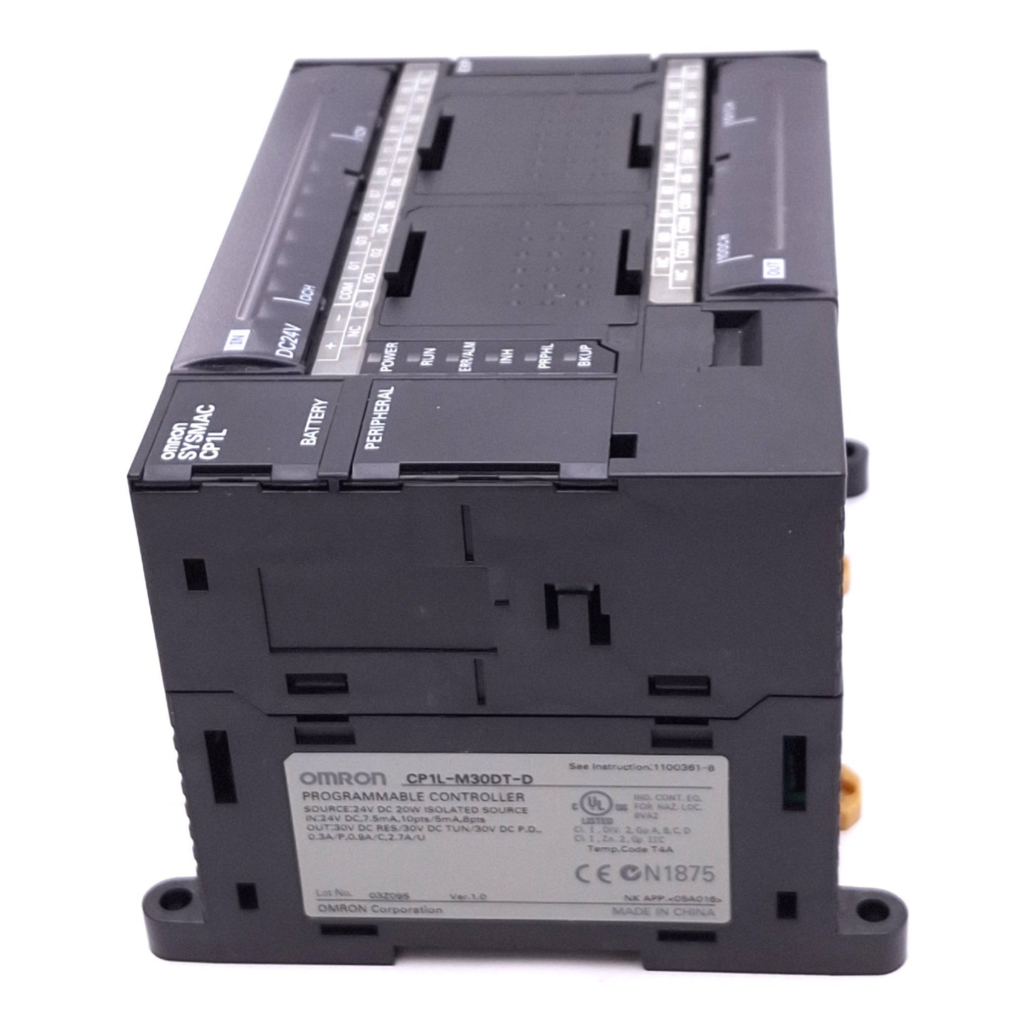 Used Omron CP1L-M30DT-D Sysmac Programmable Controller, 18DI 12DO, PNP/NPN, 24VDC