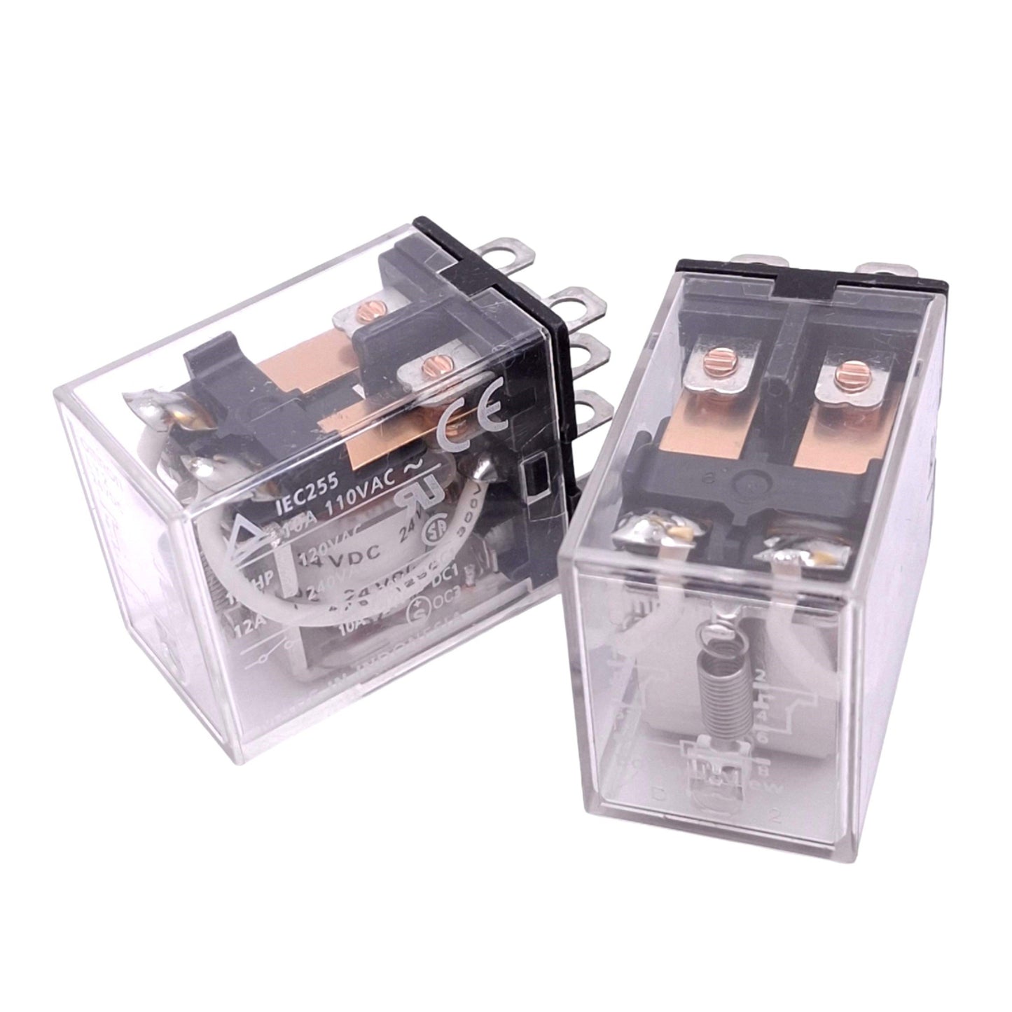 Used Lot of 2 Omron LY2 DC24 Ice Cube Relays, DPDT, 8-Pin, 10A Max, 24VDC Coil