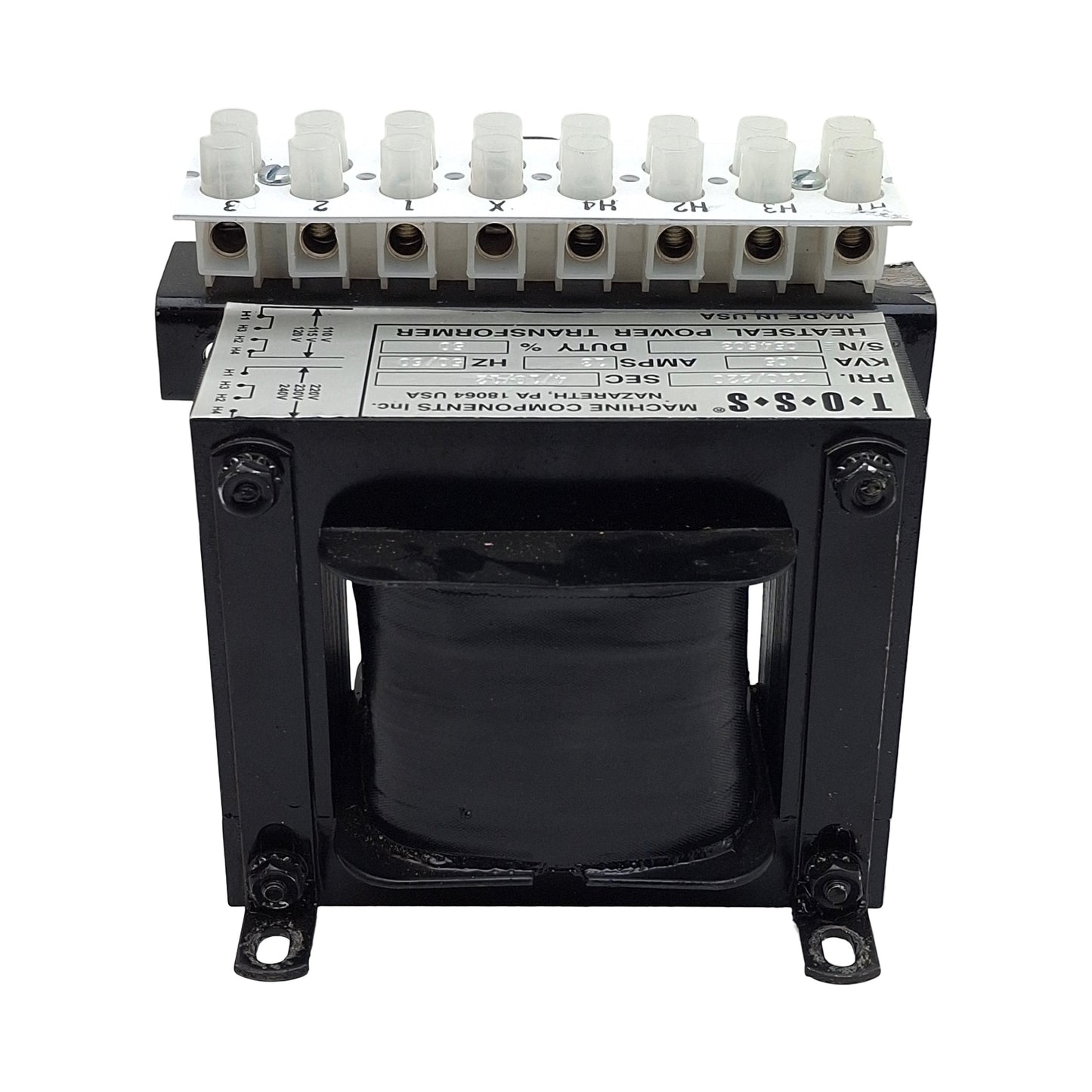 Used Toss 054603 Heatseal Power Transformer, 0.05KVA, 110/120VAC Pri, 4/10/12VDC Sec
