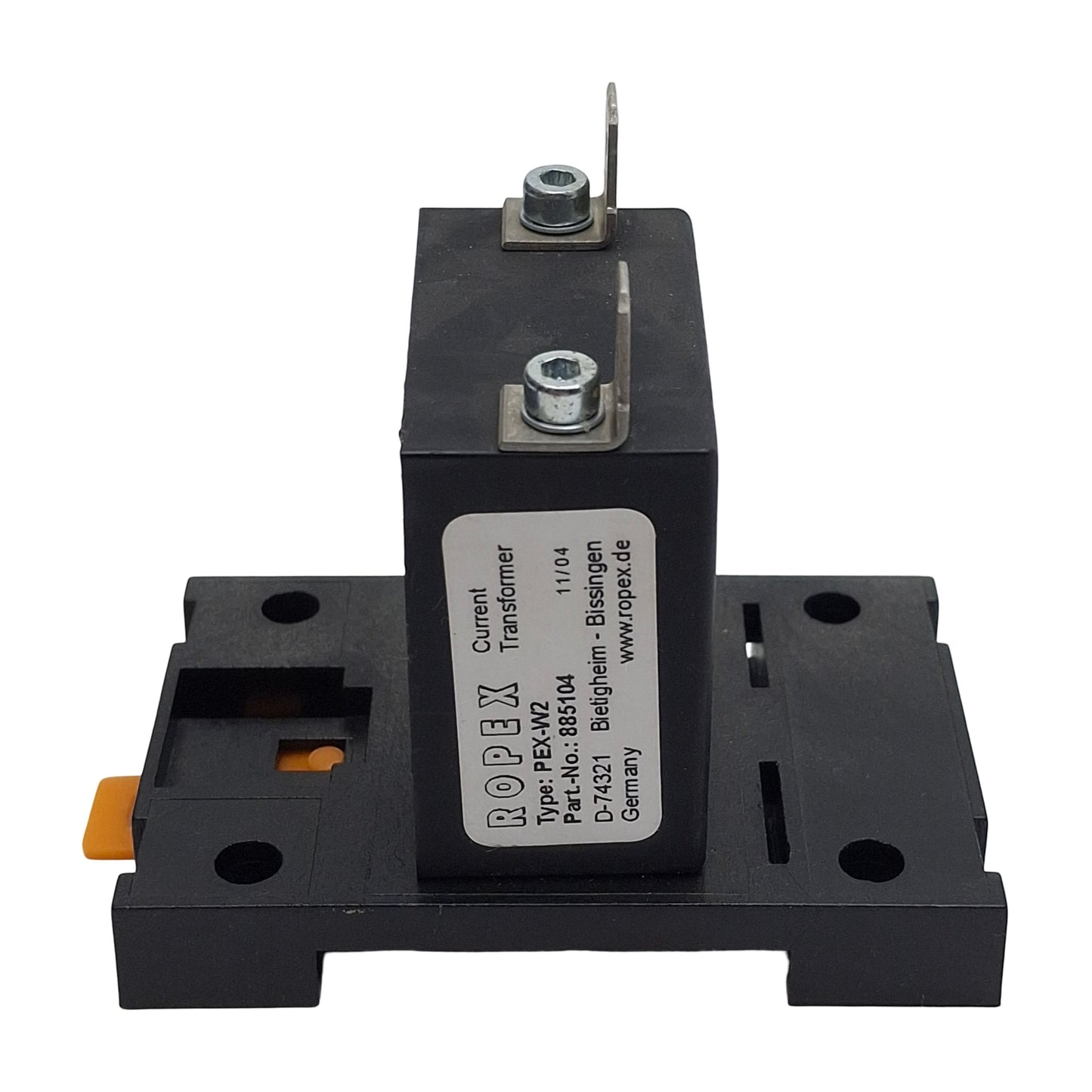 Used Ropex 885104 PEX-W2 Current Transformer, Spade Terminals, DIN Rail Mount