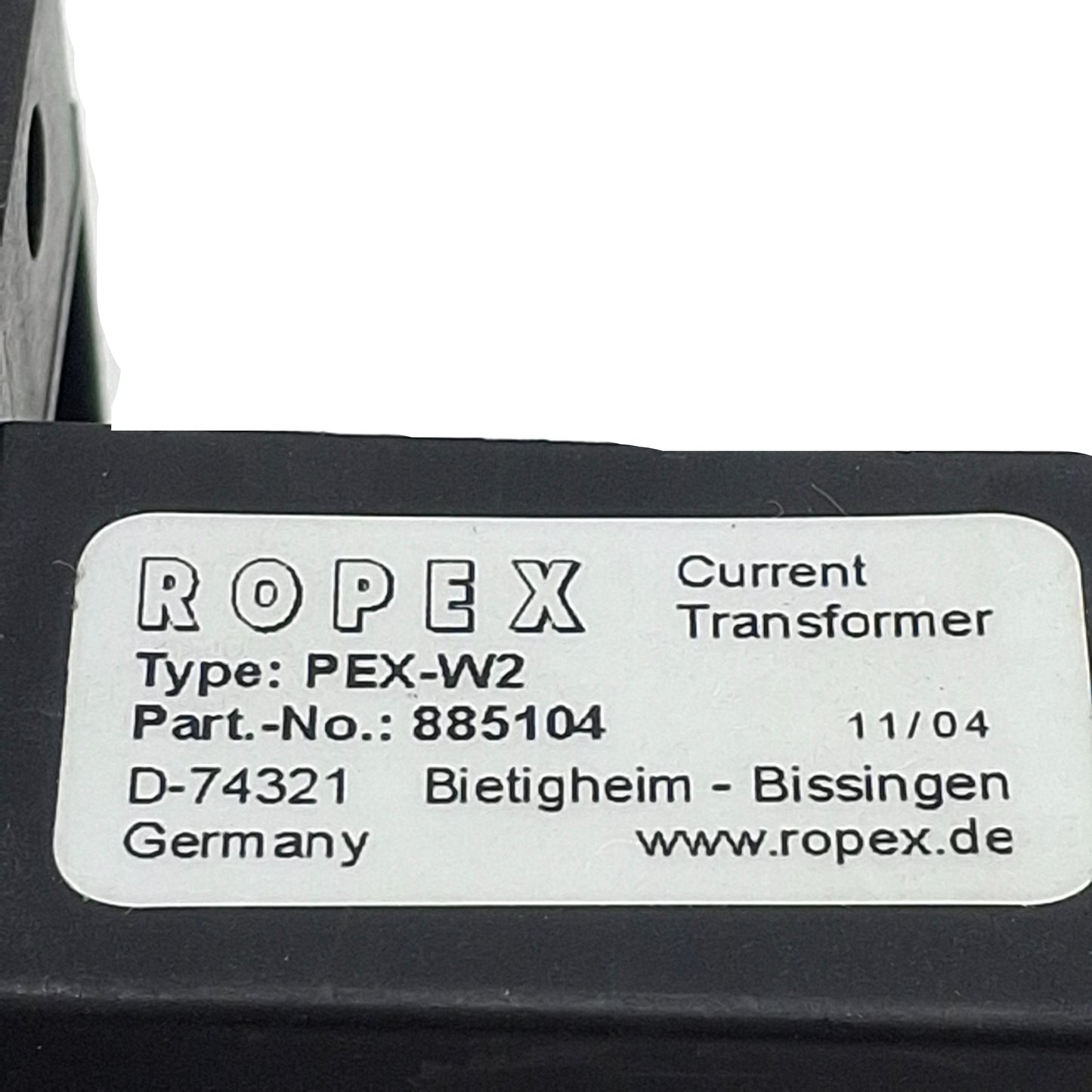 Used Ropex 885104 PEX-W2 Current Transformer, Spade Terminals, DIN Rail Mount