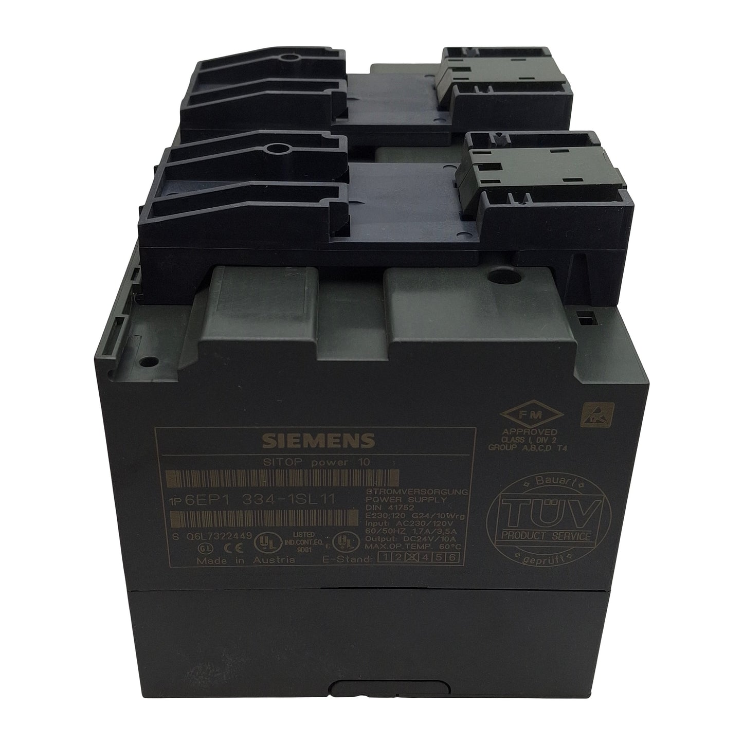Used Siemens 6EP1 334-1SL11 SITOP Power 10 Power Supply, 120/230VAC In, 10A 24VDC Out