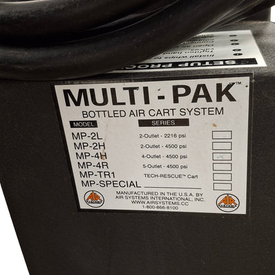 Used Air Systems USA MP-4H MULTI-PAK Air Cylinder Cart System, 4 Outlets, 4500psi