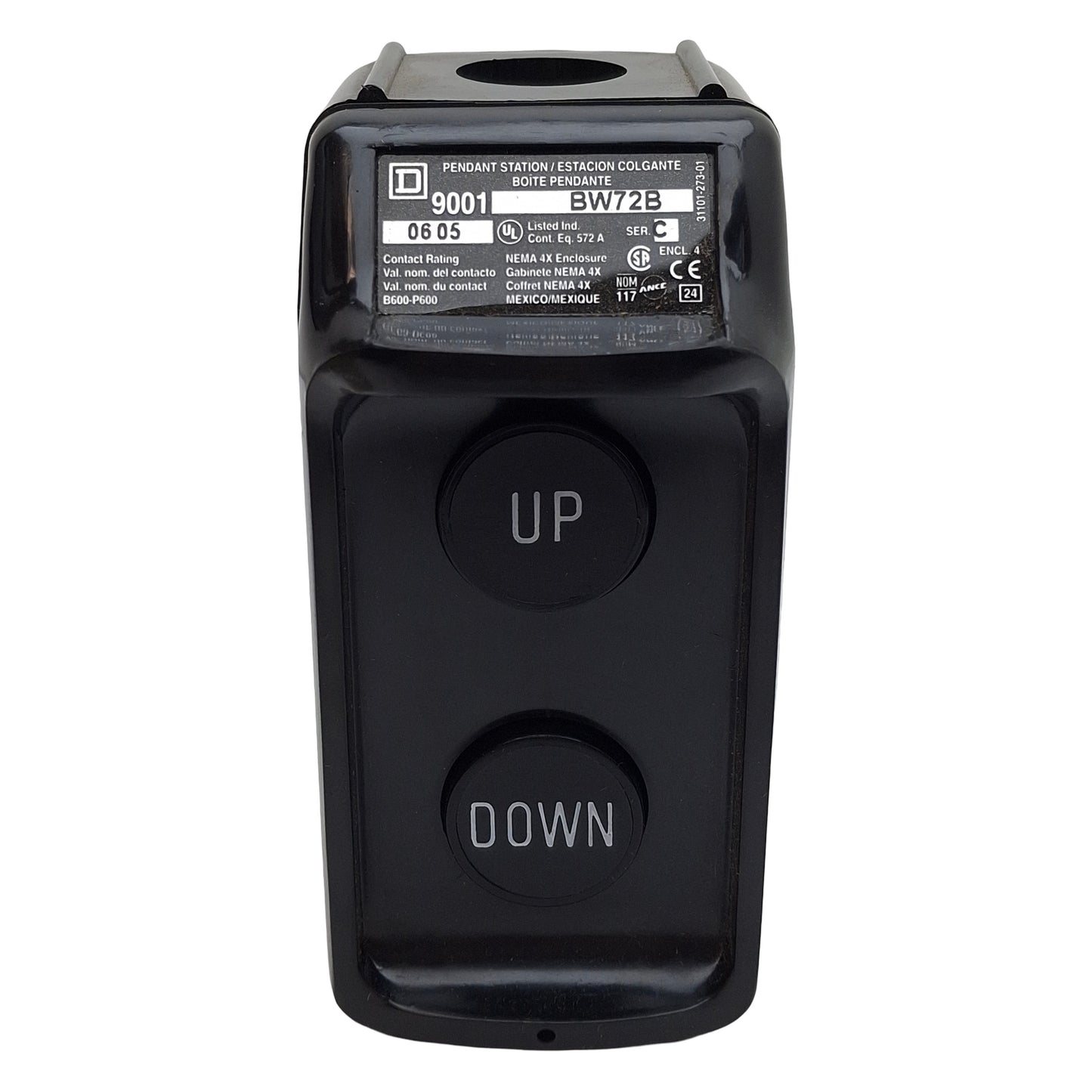 New Square D 9001BW72B Push-Button Pendent Control Station, 600V, NEMA 1/3/3R/4/4X