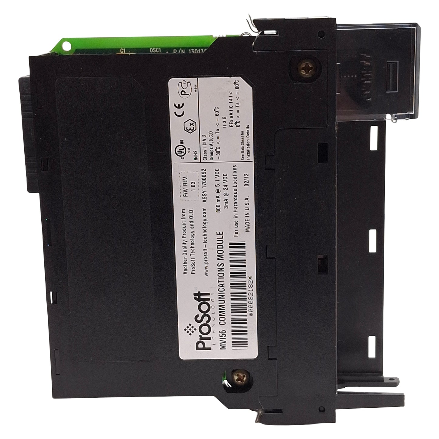 Used ProSoft MVI56-MCM Modbus Communication Module RS232/422/485 FW 1.03 *Door Hinge*