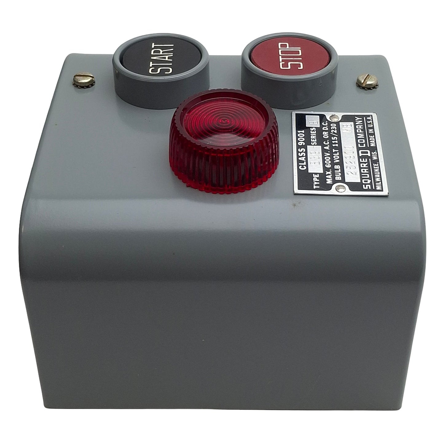 New Square D 9001B39 Steel Start-Stop Pushbutton Station, 600VAC/VDC Max, NEMA 1