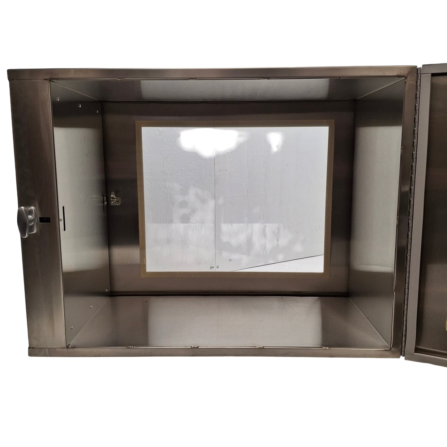 Used Clean Air Products Pass Through Cabinet, Plastic Window, 30x24x16in *Holes*