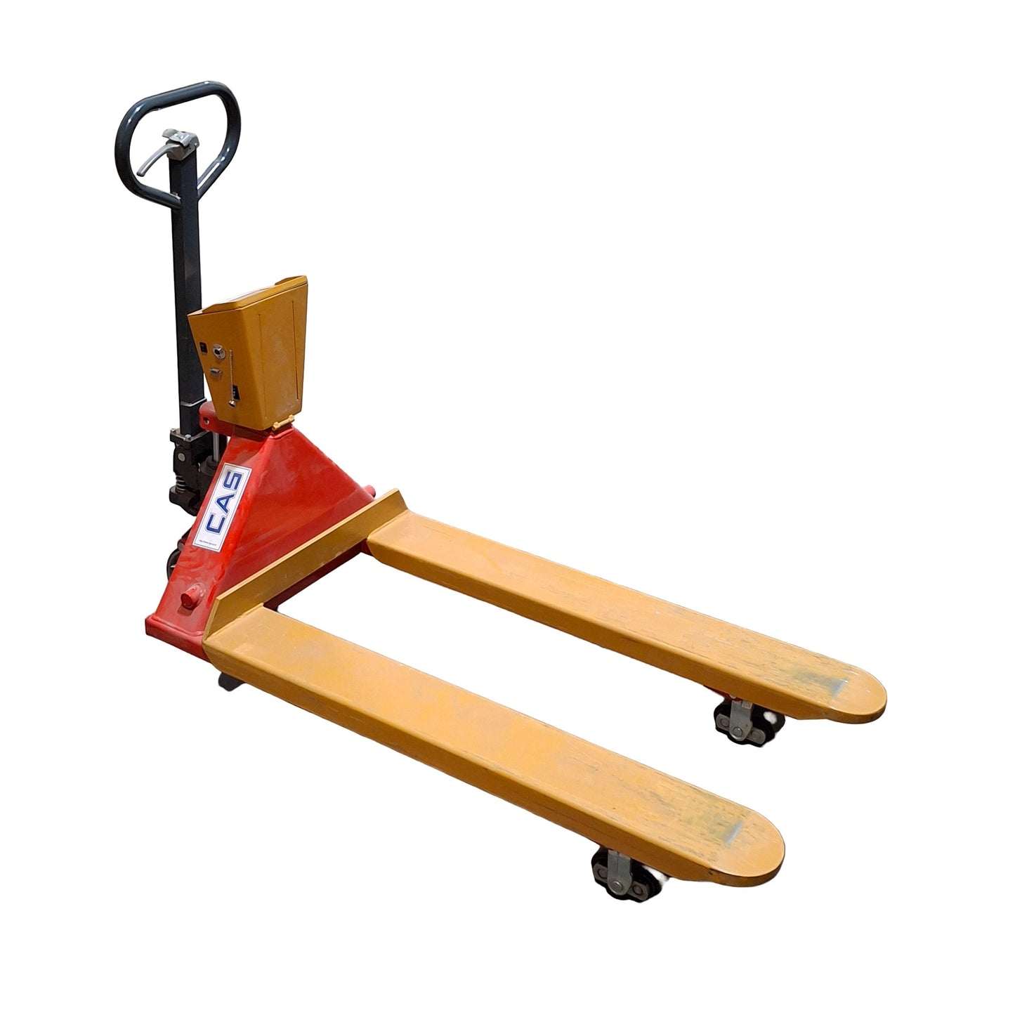 Used CAS CPS-1C Pallet Scale, 1000lbs x 1lb, 705mm W x 1200mm L Forks, w/ Charger