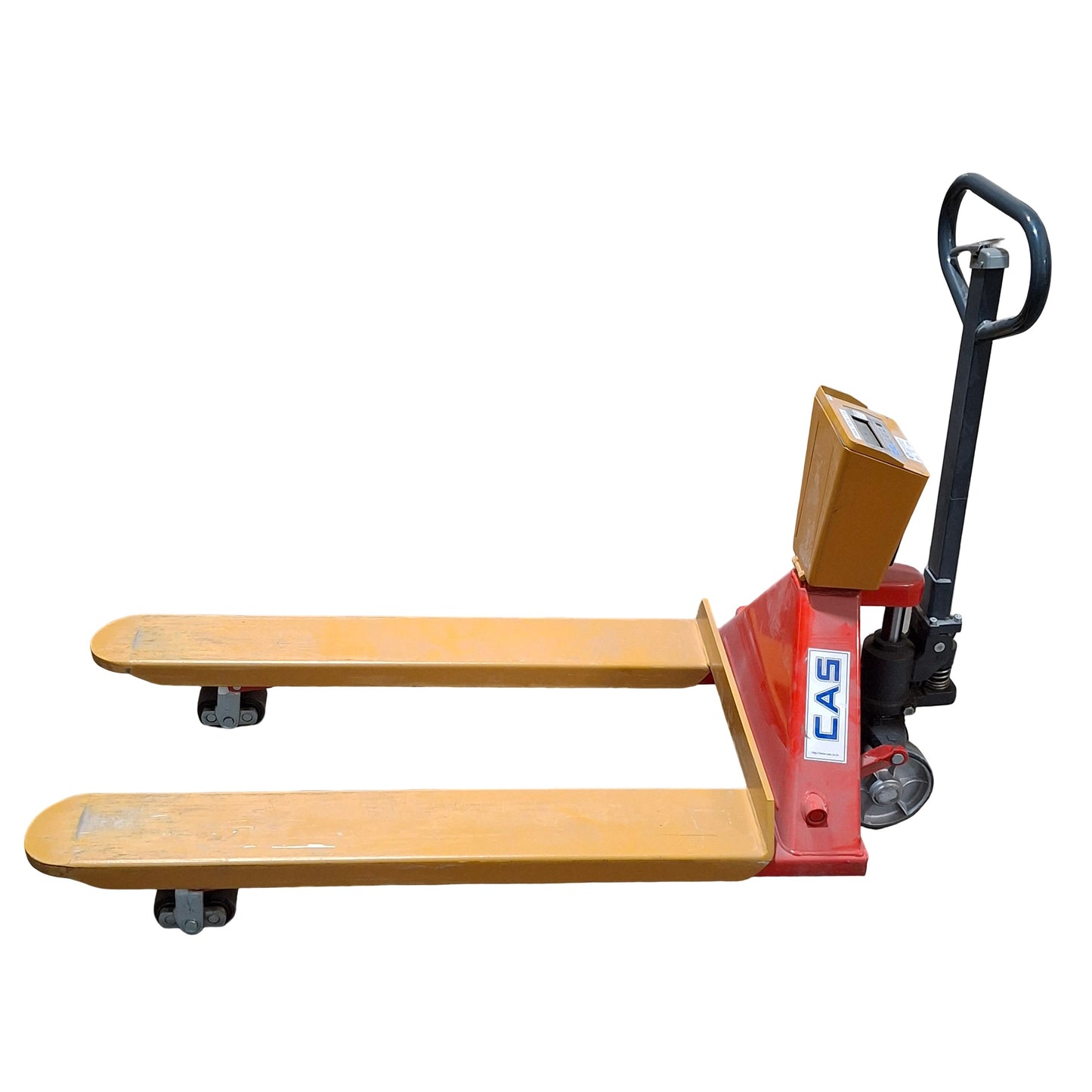 Used CAS CPS-1C Pallet Scale, 1000lbs x 1lb, 705mm W x 1200mm L Forks, w/ Charger